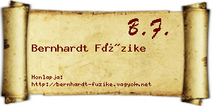 Bernhardt Füzike névjegykártya